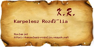 Karpelesz Rozália névjegykártya
